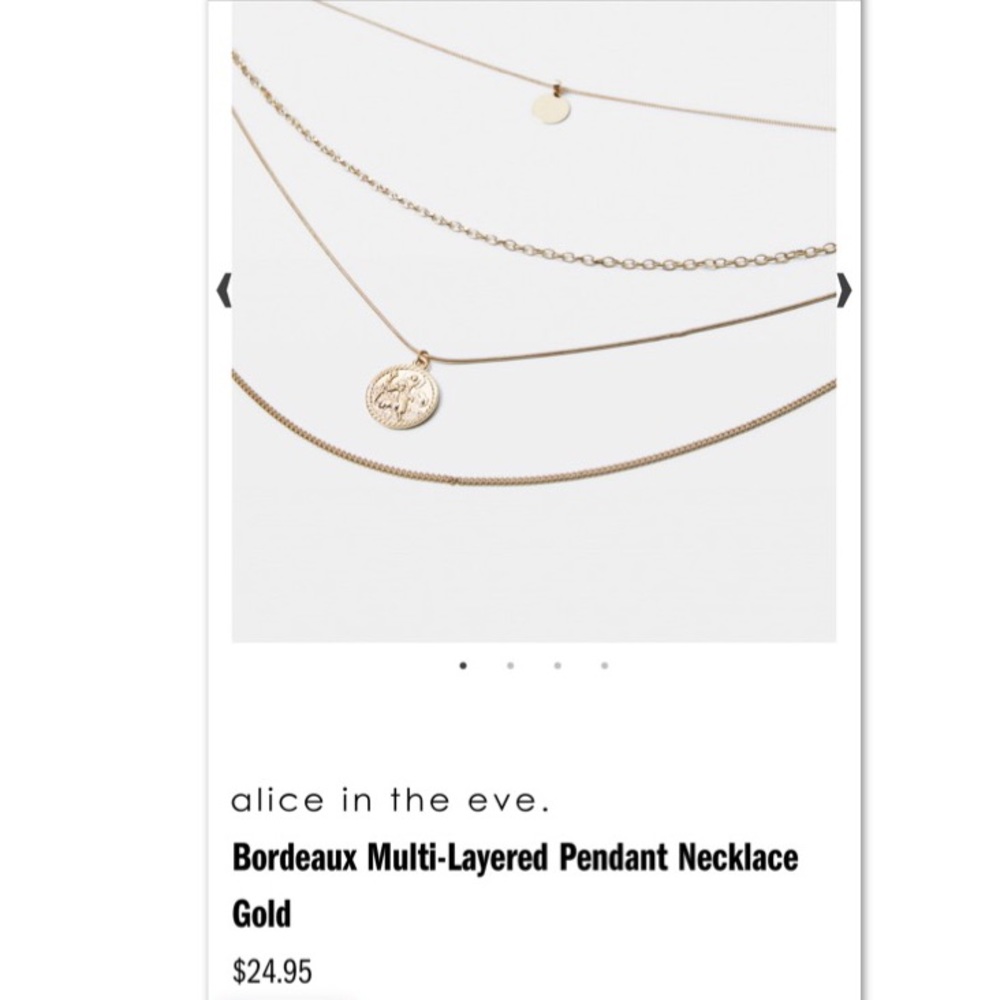 Bordeaux Multi-layered Pendant Necklace Gold